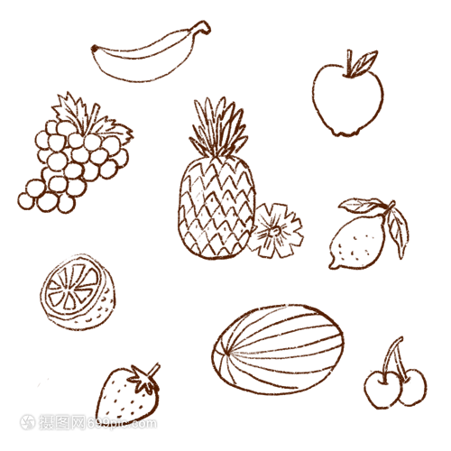 水果蔬菜手繪簡筆畫 可愛線描插畫入門